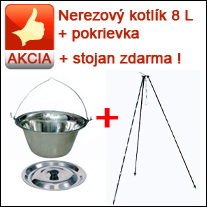SUPER AKCIA Nerezový kotlík 8 L+ pokrievka + stojan