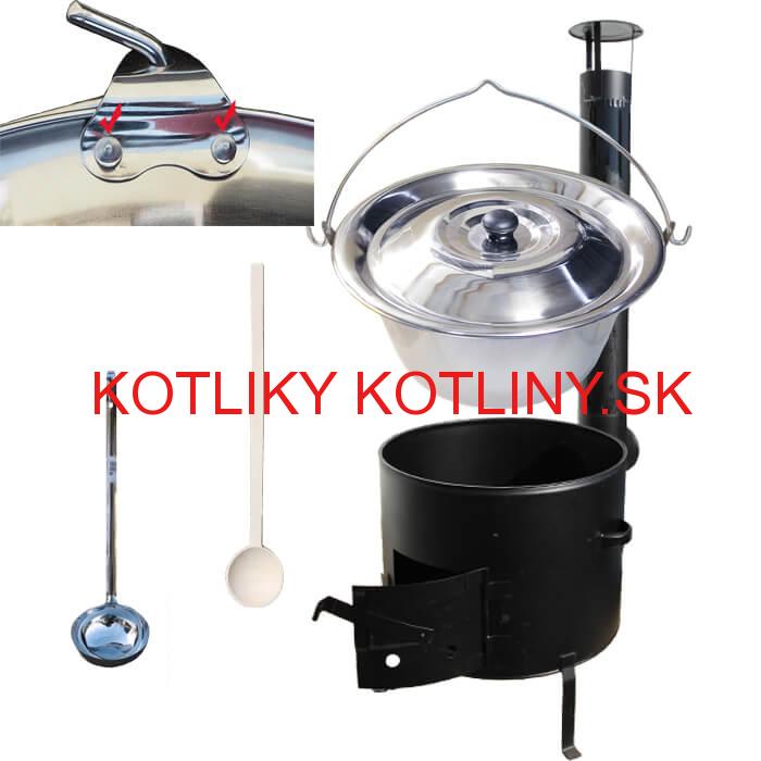 Smaltovaný kotlíkový set 36 cm + zosilnený nerezový kotlík 15 L