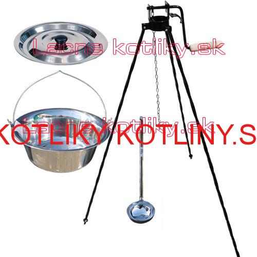 Antikorový kotlík 10 L + pokrievka + stojan s kladkou VAR