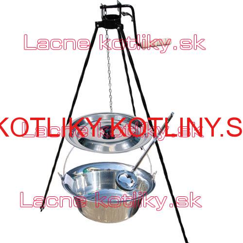 Antikorový kotlík 10 L + pokrievka + stojan s kladkou VAR