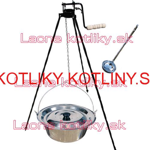 Antikorový kotlík 10 L + pokrievka + stojan s kladkou VAR