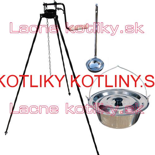 Antikorový kotlík 10 L + pokrievka + stojan s kladkou VAR