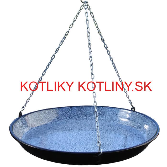 Smaltovaná grilovácia panvica s reťazou
