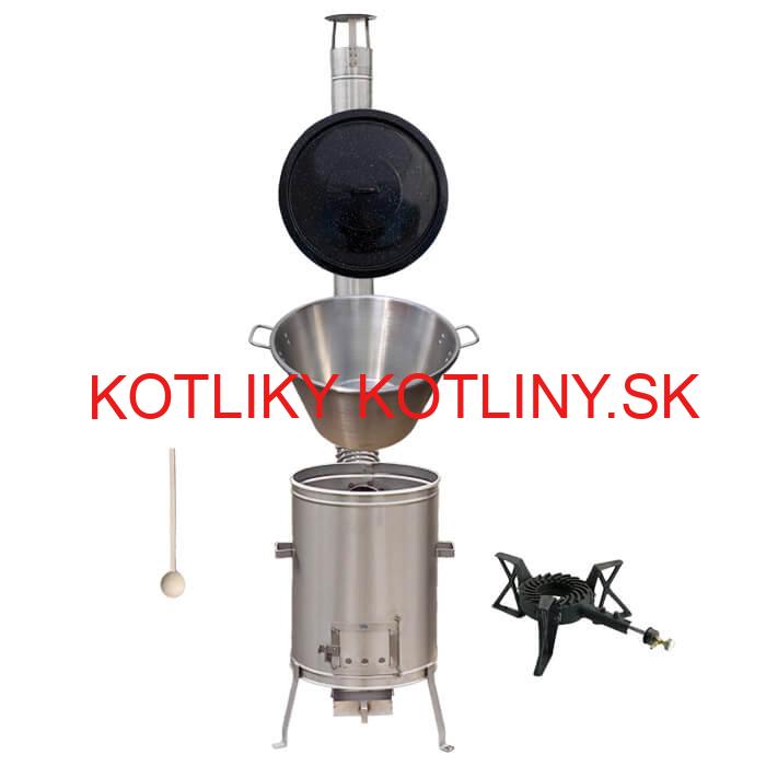 Nerezový kotol 40 L (1,2 mm) + nerezová kotlina 45 cm + horák LUX