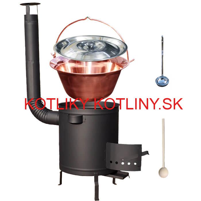 Medený kotlík 30 L (1,2 mm) + hrubostenná (1,5 mm) a žiaruvzdorná kotlina 45 PLUS 600