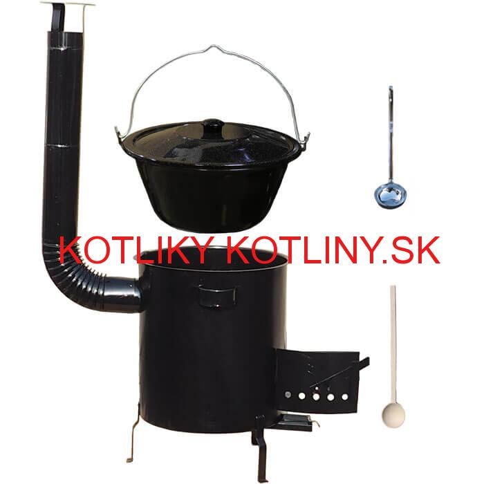 Smaltovaný kotlík 30 L (1,2 mm) + hrubostenná (1,5 mm) kovová kotlina 45 STRONG