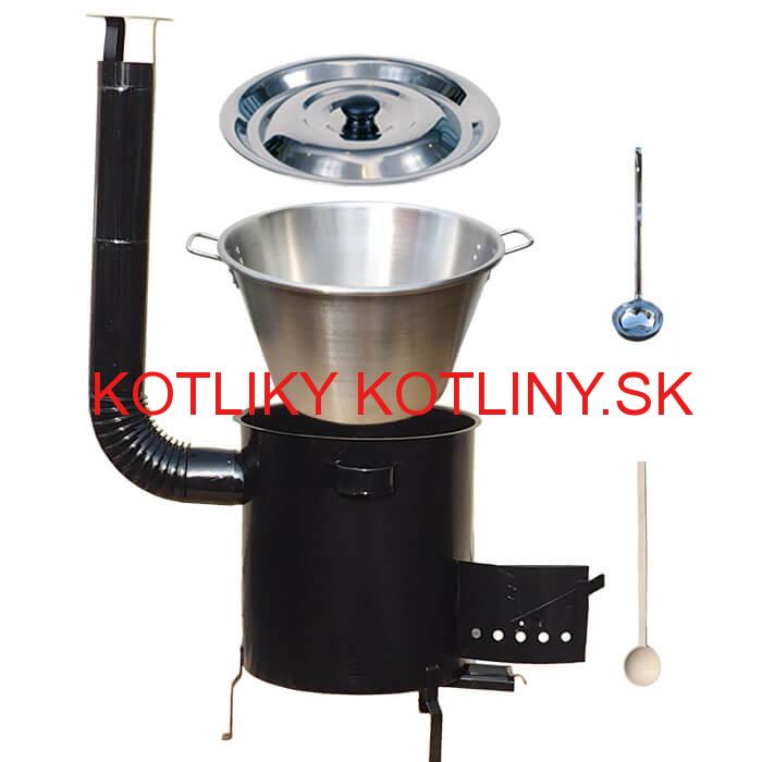 Nerezový kotol 40 L (1,2 mm) + hrubostenná (1,5 mm) kovová kotlina 45 STRONG