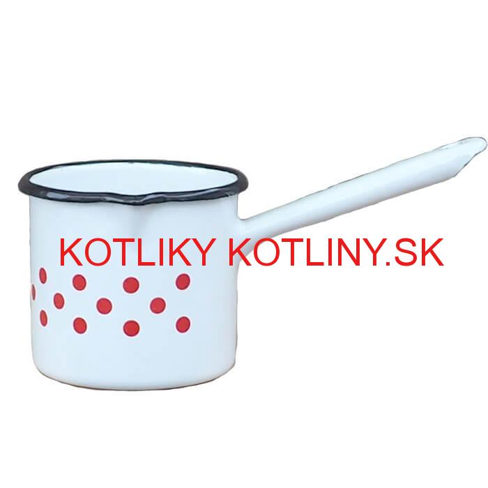 Smaltovaný hrnček s rúčkou 0,6 L - bodkovaný