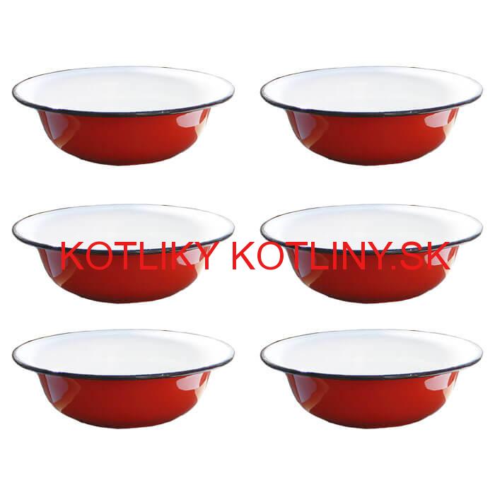 Súprava smaltovaných hlbokých tanierov 20 cm 6 ks