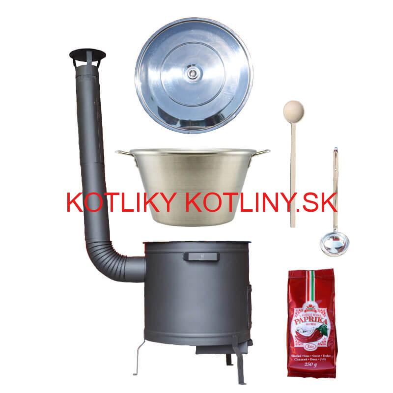Nerezový kotol 70 L + žiaruvzdorná kotlina 56 cm PLUS 600 + Sladká paprika GURMÁN 250 g BIG PARTY