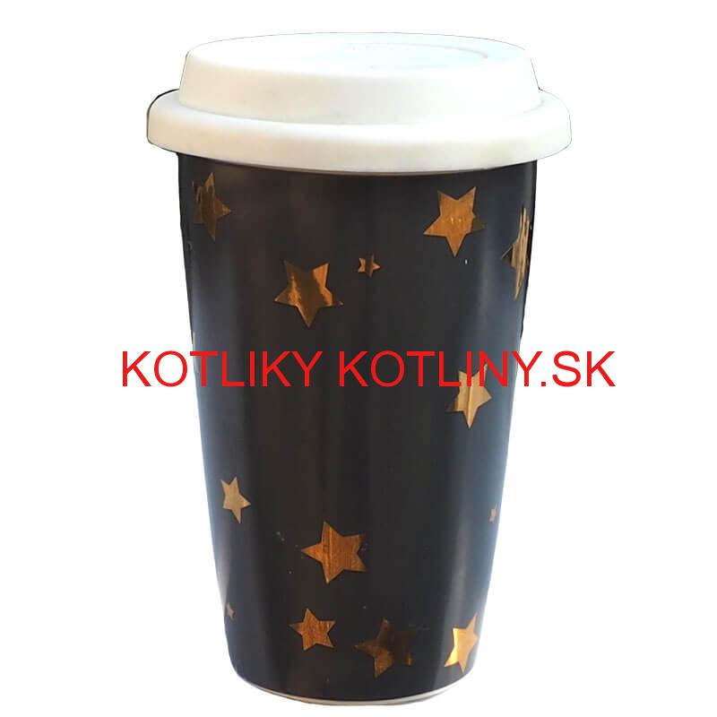 Keramický hrnček s vrchnákom - hnedý VIANOCE