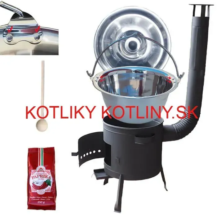 Nerezový kotlík 20 L (1,2 mm) INOX + hrubostenná (1,5 mm) žiaruvzdorná kotlina BALKY STRONG 42 PLUS 600