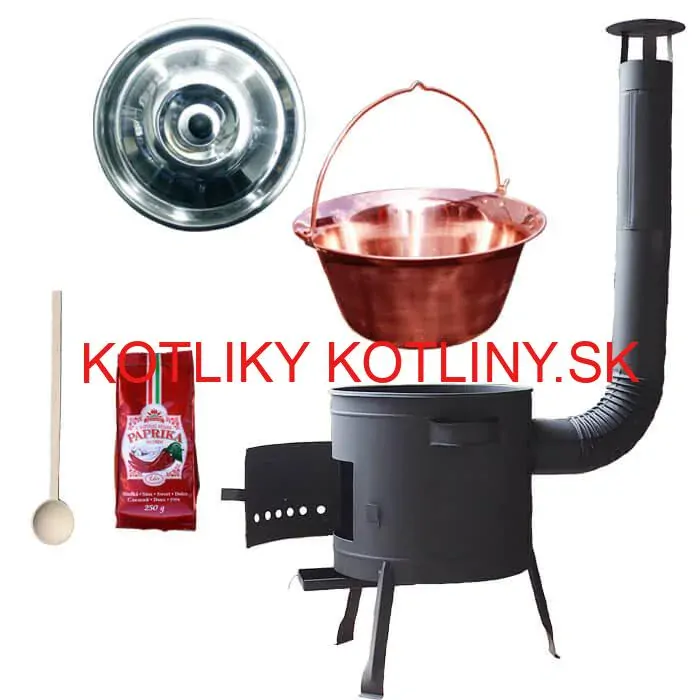 Medený kotlík 20 L (1,2 mm) + hrubostenná (1,5 mm) žiaruvzdorná kotlina BALKY STRONG 42 PLUS 600
