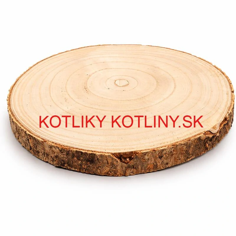 Drevený podnos z prírodného plátku dreva s kôrou Ø 20–24 cm
