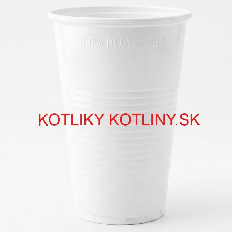 Jednorazový plastový biely pohár na studený nápoj 500 ml 12 ks