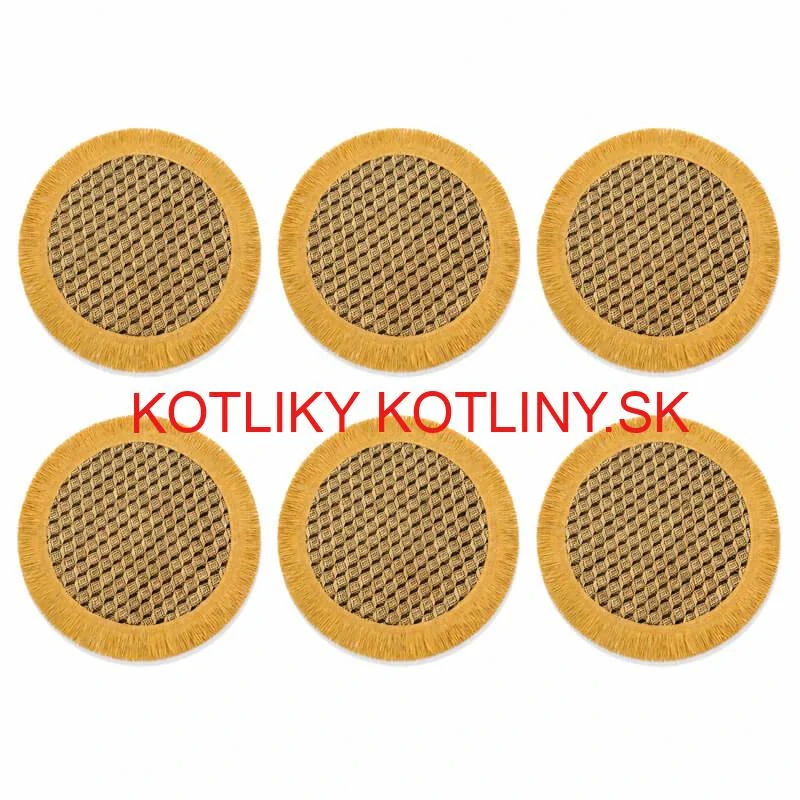 Prírodné podložky pod tanier so strapcami 37 cm, 6 ks