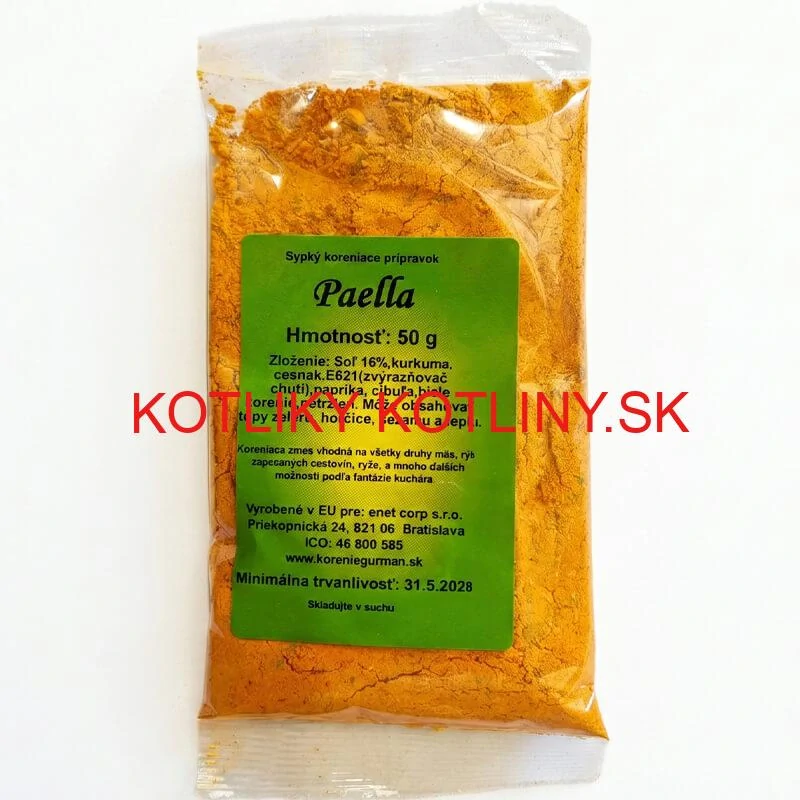 PAELLA Korenie 50 g - Prémiová Španielska Korenová Zmes s Kurkumou a Cesnakom pre Autentickú Chuť Rizota a Paelly