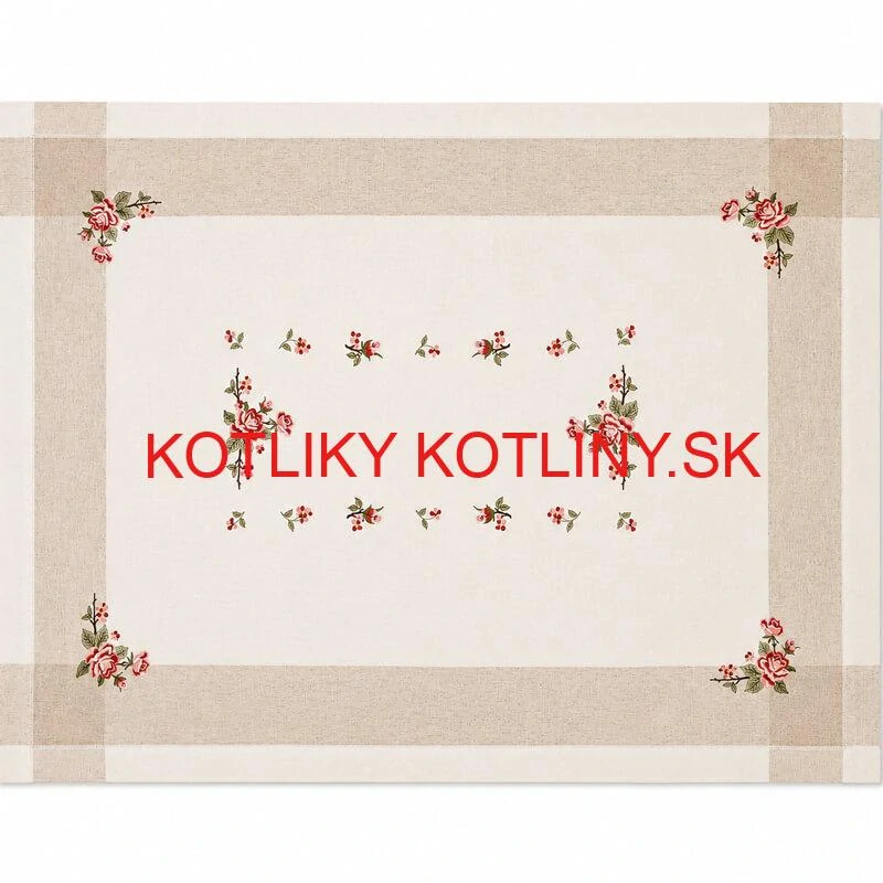 Hrubší textilný obrus Ruže Provence 130 × 180 cm