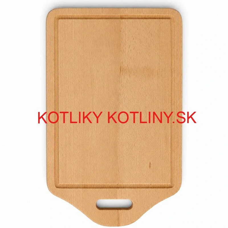 Drevená doska na krájanie s rukoväťou 40×25 cm — tvar štítu