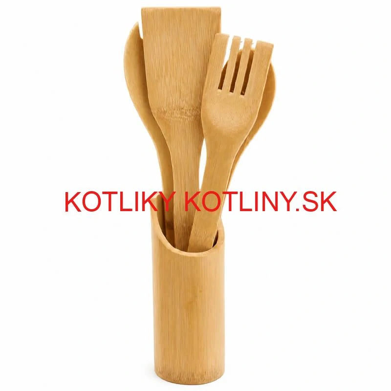 Drevená kuchynská súprava so stojanom – 5 dielov