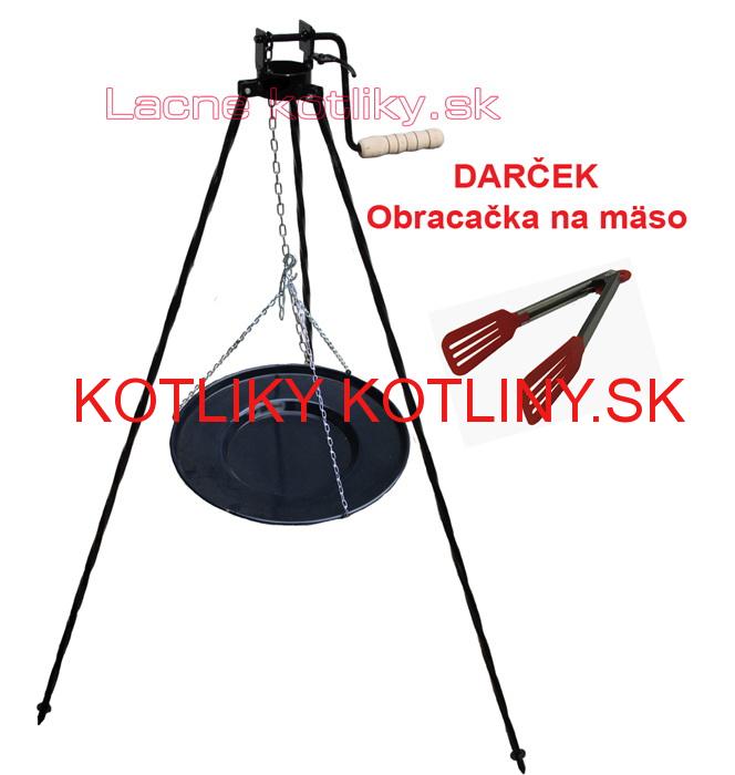 Grilovacia panvica s retiazkou + stojan s kladkou