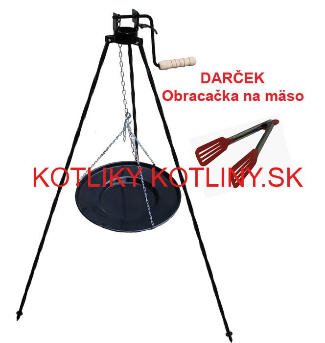 Grilovacia panvica s retiazkou + stojan s kladkou