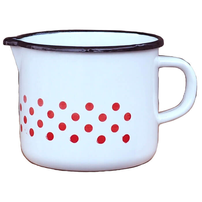 Smaltovaný hrnček s výlevkou 1,5 L - bodkovaný