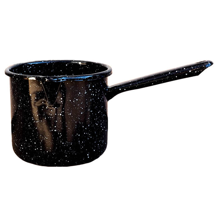 Smaltovaný hrnček s rúčkou 0,6 L – Čierny