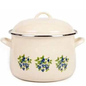 Smaltovaný hrniec s kvetinovým vzorom – Trnky 2 l + pokrievka