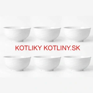 Set 6 ks: Prémiové biele misky s kamennou štruktúrou (750 ml)