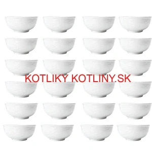 Set 24 ks: Prémiové biele misky s kamennou štruktúrou (750 ml)
