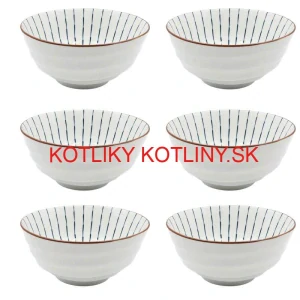Sada 6 ks veľkých keramických misiek na guláš a polievky, 1 liter