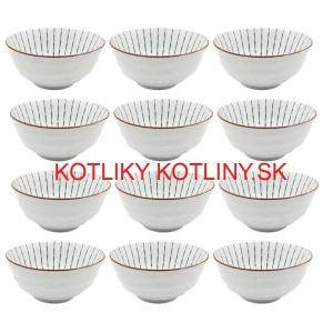 Sada 12 ks veľkých keramických misiek na guláš a polievky, 1 liter