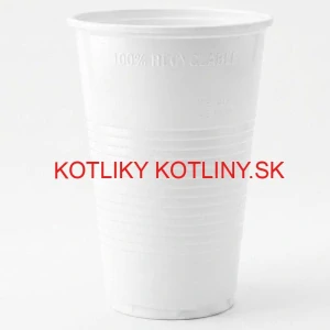 Jednorazový plastový biely pohár na studený nápoj 300 ml – 12 ks