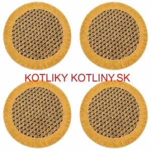 Prírodné podložky pod tanier so strapcami 37 cm, 4 ks
