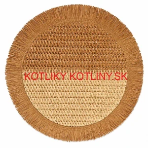 Okrúhla prírodná podložka pod tanier so strapcami 37 cm