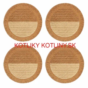 Prírodné podložky pod tanier so strapcami 37 cm, 4 ks