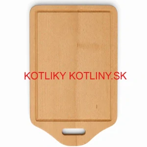 Drevená doska na krájanie s rukoväťou 40×25 cm — tvar štítu