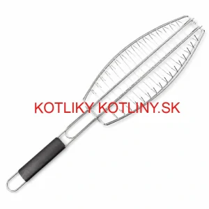 BBQ grilovací rošt na ryby – nerezové grilovacie kliešte 65 × 15 × 4 cm