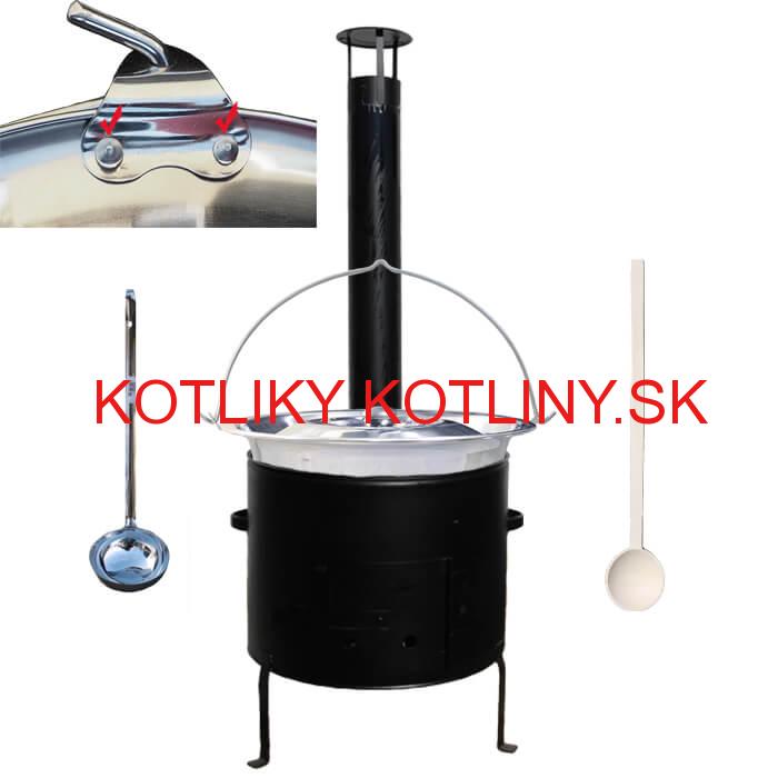 Smaltovaný kotlíkový set 42 cm + zosilnený nerezový kotlík 20 L