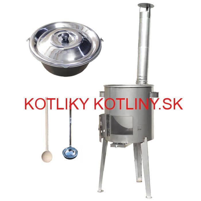 Železný kotlík 20 L (0,75 mm) + nerezová kotlina 42 cm LUXUS