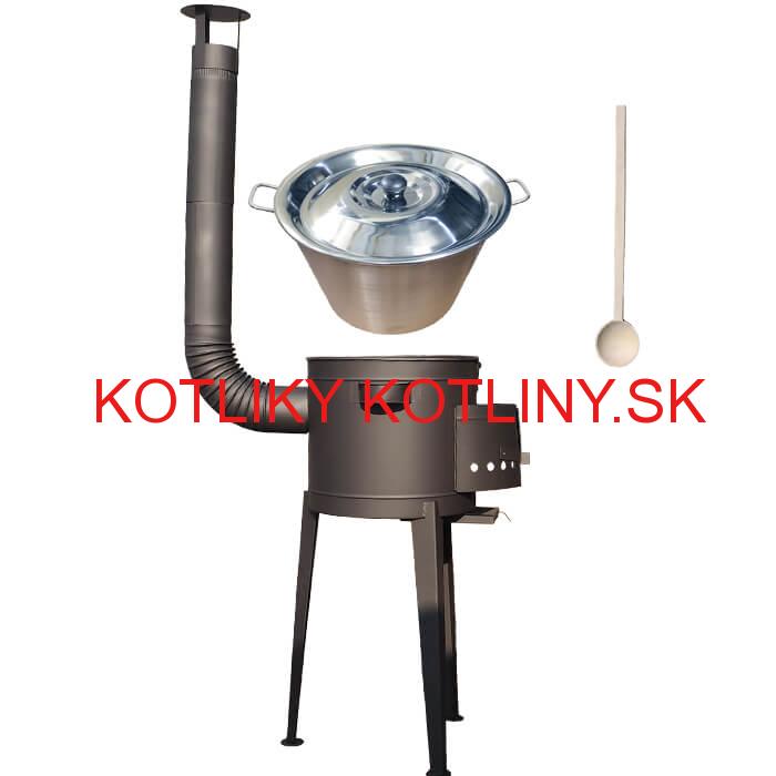 Nerezový kotol 40 L + vysoká kotlina 45 PLUS 600 (žiaruvzdorná farba)