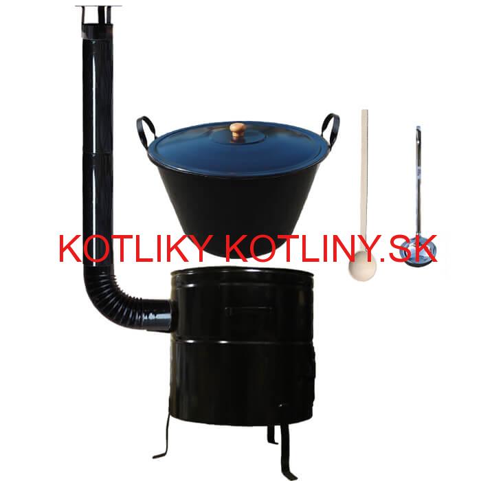 Smaltovaný kotol 80 L + kovová kotlina 58 cm BIG PARTY