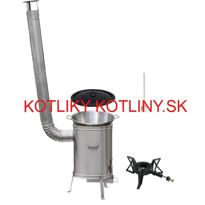 Nerezový kotol 40 L (1,2 mm) + nerezová kotlina 45 cm + horák LUX