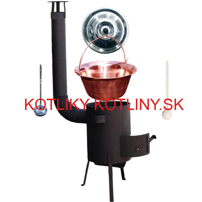Medený kotlík 30 L (1,2 mm) + žiaruvzdorná kotlina 45 PLUS 600 4 MM
