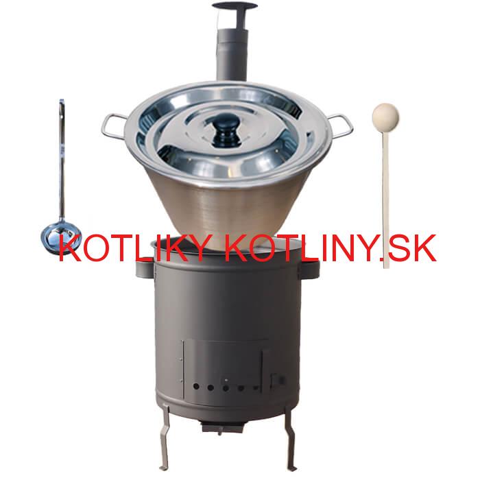 Nerezový kotol 40 L (1,2 mm) + hrubostenná (1,5 mm) a žiaruvzdorná kotlina 45 PLUS 600