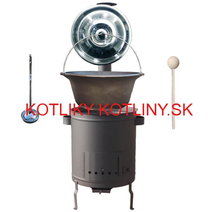 Liatinový kotlík 22 L + hrubostenná (1,5 mm) a žiaruvzdorná kotlina 45 PLUS 600