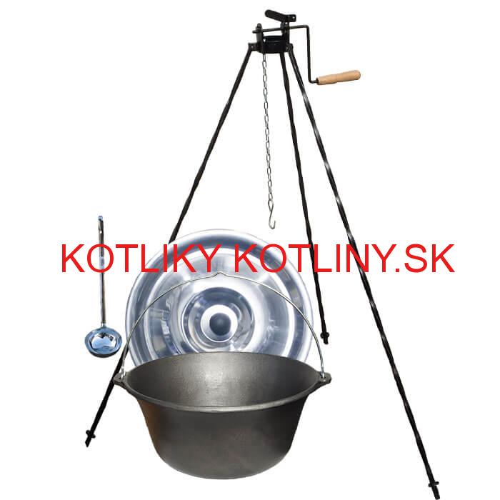Liatinový kotlík 10,8 L + stojan s kladkou VAR