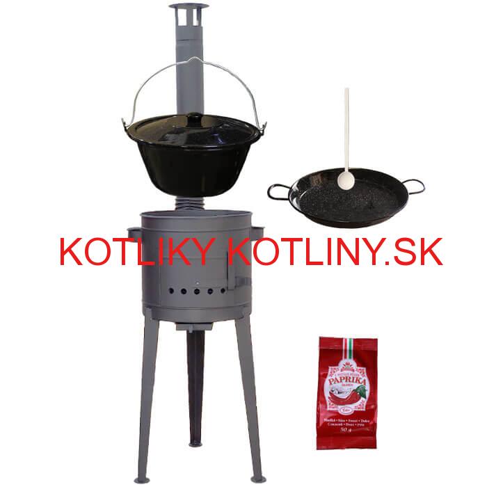Smaltovaný kotlík 13 L + Paella smaltovaná panvica + vysoká žiaruvzdorná kotlina 36 cm PLUS 600