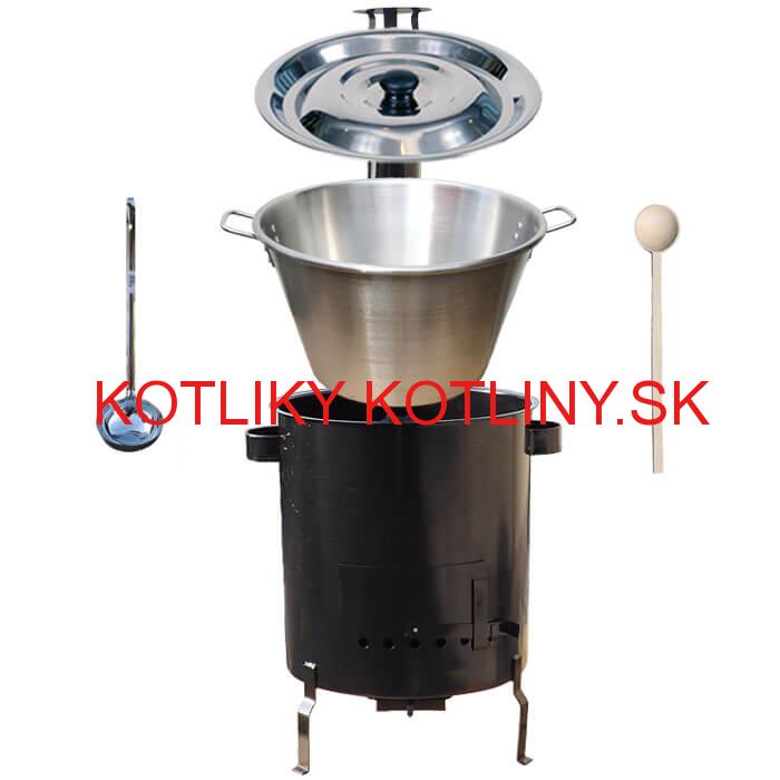 Nerezový kotol 40 L (1,2 mm) + hrubostenná (1,5 mm) kovová kotlina 45 STRONG